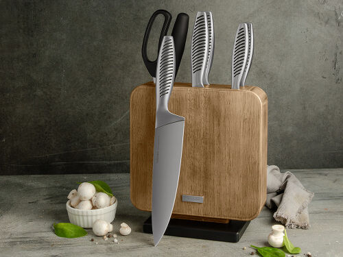Набор из 5 кухонных ножей, ножниц и блока для ножей «VERA» 4