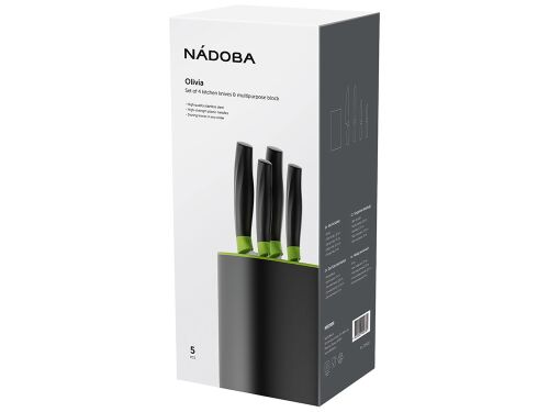 Набор из 4 кухонных ножей в универсальном блоке «OLIVIA» 2