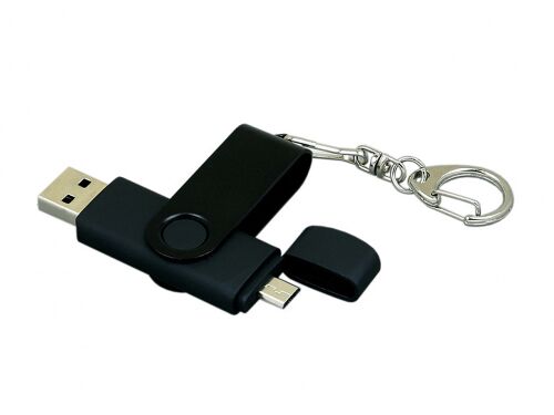 USB 2.0- флешка на 32 Гб с поворотным механизмом и дополнительны 2