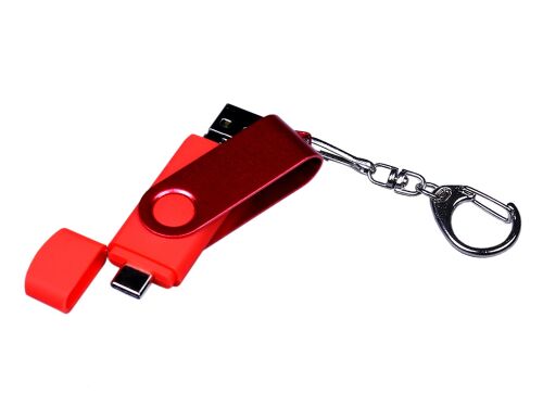 USB 2.0/micro USB/Type-С- флешка на 32 Гб 3-в-1 с поворотным мех 2