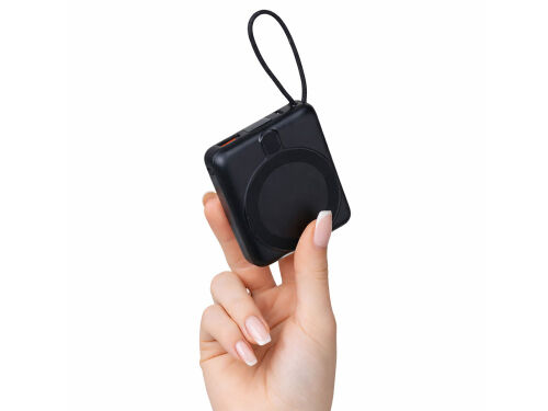 Магнитный беспроводной внешний аккумулятор c подсветкой лого «Эн 7