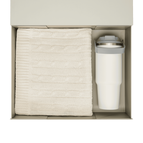 Подарочный набор Montana, белый (плед, термокружка) 3