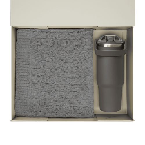 Подарочный набор Montana, серый (плед, термокружка) 2