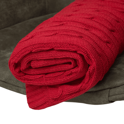 Плед Fado вязаный, красный (без подарочной коробки) 5