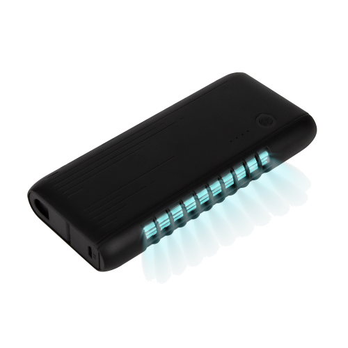 Внешний аккумулятор с встроенной УФ лампой Uno 6000 mAh, черный 1 Внешний аккумулятор с встроенной УФ лампой Uno 6000 mAh, черный 1