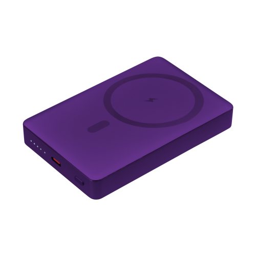 Внешний аккумулятор Атлантис Плюс PD (Atlantis PD Plus) 10000mAh с функцией беспроводной зарядки 15W, фиолетовый