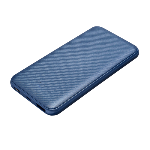 Внешний аккумулятор Carbon PB 10000 mAh, синий металлик 1 Внешний аккумулятор Carbon PB 10000 mAh, синий металлик 1