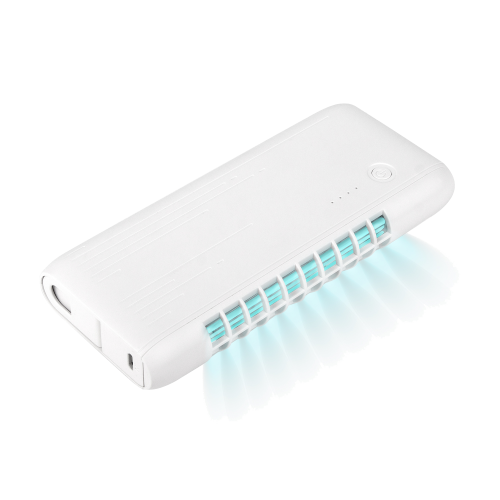 Внешний аккумулятор с встроенной УФ лампой Uno 6000 mAh, белый 1 Внешний аккумулятор с встроенной УФ лампой Uno 6000 mAh, белый 1