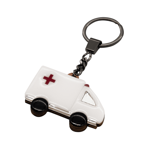 Брелок Скорая помощь (белый с синим) 3