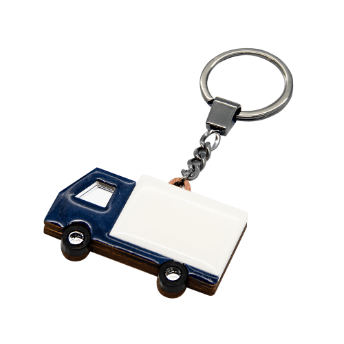 Брелок Грузовик (белый с синим) 3