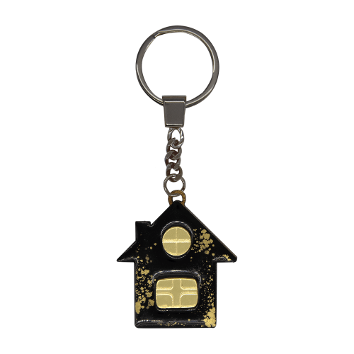 Брелок Дом (черный с золотом) 2