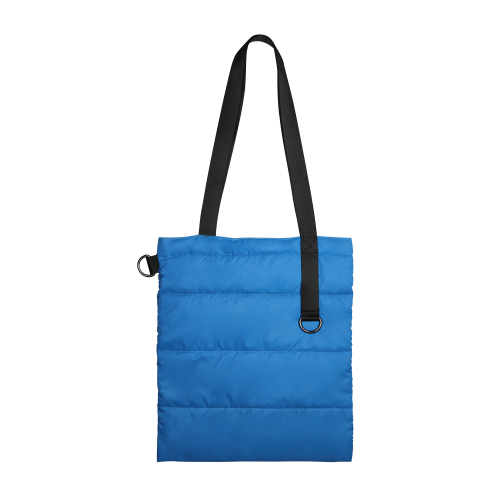 Шоппер Superbag Bubble, стёганый, без застёжки (голубой с черным)
