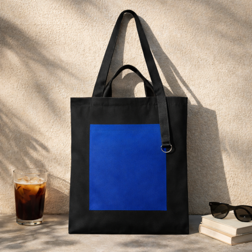 Шоппер Superbag Big Pocket, с карманом на молнии (черный с синим 6