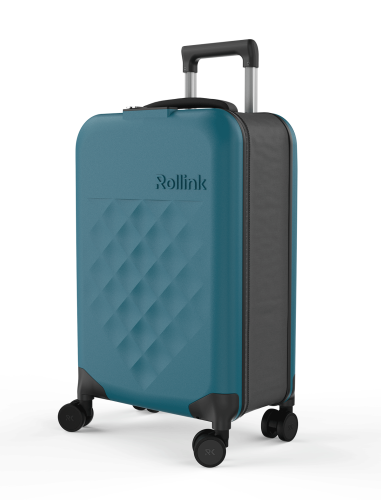 Чемодан складной Rollink Vega 360 55x40x20 см, 4 колеса, сине-зе 2 Чемодан складной Rollink Vega 360 55x40x20 см, 4 колеса, сине-зе 2