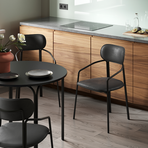 Стул ror, round, велюр, черный/черный 4