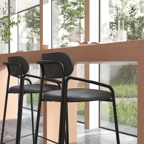 Стул барный ror, round, велюр, черный/черный 2