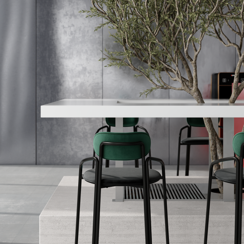 Стул барный ror, round, велюр, черный/темно-зеленый/черный 5