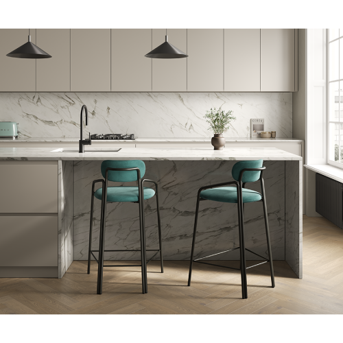 Стул полубарный ror, round, велюр, черный/светло-бирюзовый 2