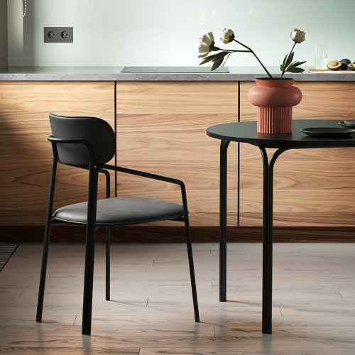 Стул ror, round, велюр, черный/черный 3