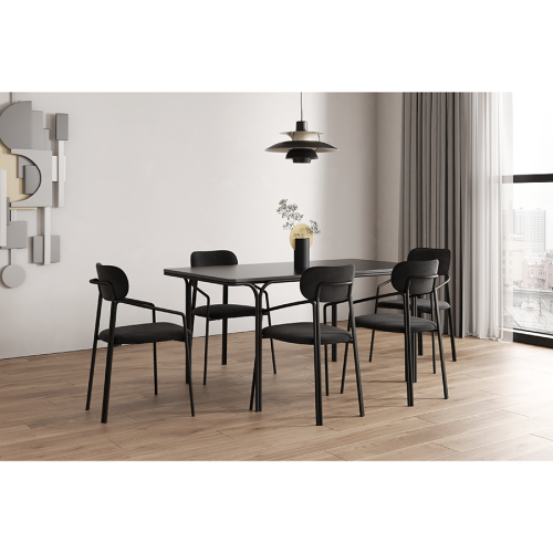 Стул ror, round, велюр, черный/черный 7