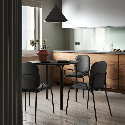 Стул ror, double frame, велюр, черный /черный 5