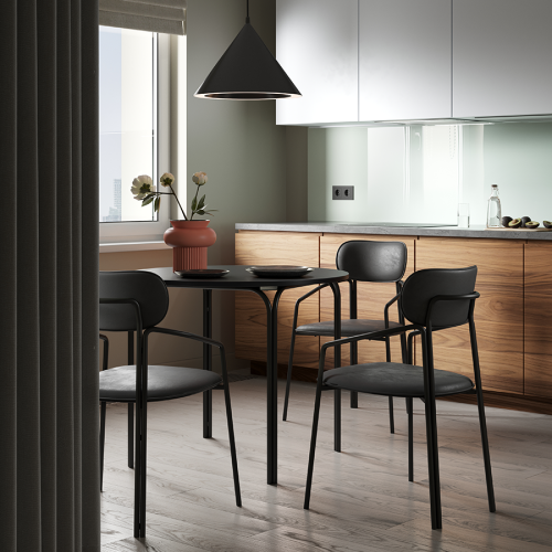 Стул ror, round, велюр, черный/черный 5