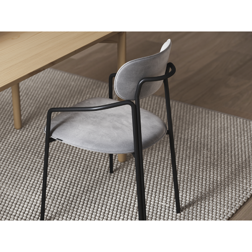 Стул ror, round, велюр, черный/серый 4