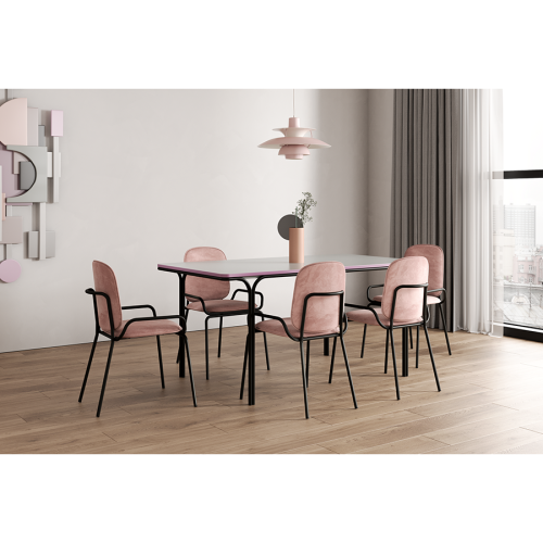 Стул ror, double frame, велюр, черный/розовый 7 Стул ror, double frame, велюр, черный/розовый 7