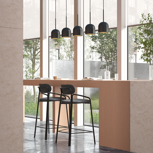 Стул барный ror, round, велюр, черный/черный 1