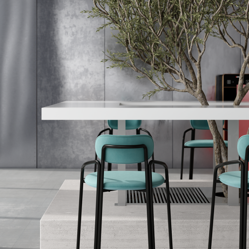 Стул барный ror, round, велюр, черный/светло-бирюзовый 4